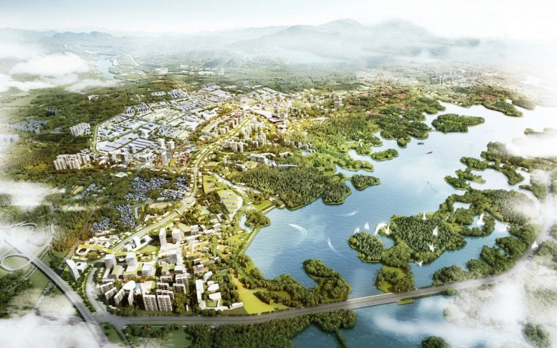 松山湖科學(xué)城建設(shè)效果圖(局部)