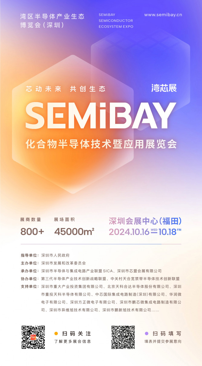 SEMiBAY/灣芯展| 800+展商齊聚化合物半導體技術暨應用展覽會，10月15-18日深圳見！